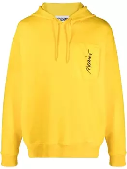 Moschino худи с вышитым логотипом, желтый