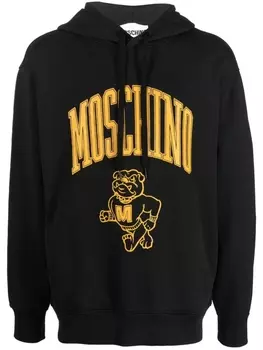 Moschino худи Varsity Bulldog с кулиской, черный