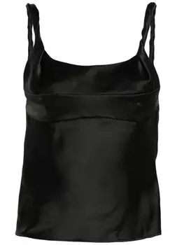 MOSCHINO JEANS атласный топ с драпировкой, черный