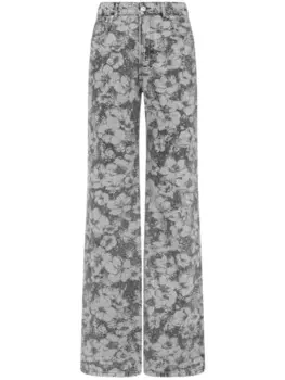 MOSCHINO JEANS брюки с цветочным принтом, серый