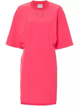 MOSCHINO JEANS декорированное платье миди, розовый