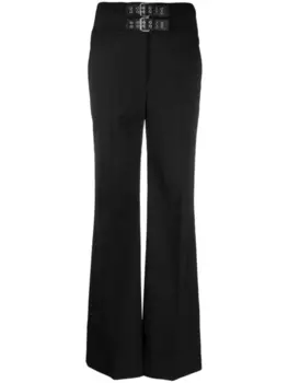 MOSCHINO JEANS double-buckle flared trousers, черный
