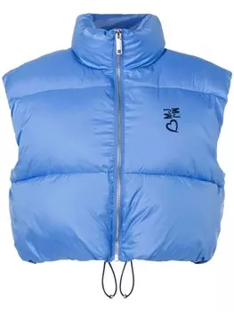 MOSCHINO JEANS дутый укороченный жилет, синий