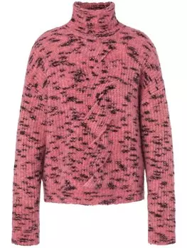 MOSCHINO JEANS джемпер фактурной вязки с высоким воротником, розовый