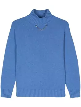 MOSCHINO JEANS джемпер с цепочкой, синий
