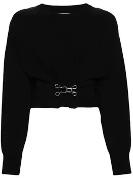 MOSCHINO JEANS джемпер тонкой вязки с крючками, черный