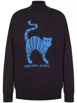 MOSCHINO JEANS джемпер вязки интарсия, черный