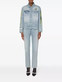 MOSCHINO JEANS джинсовая куртка с вышивкой, синий