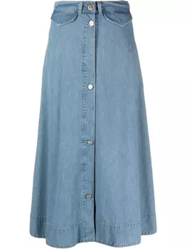 MOSCHINO JEANS джинсовая юбка А-силуэта на пуговицах, синий