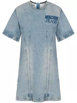 MOSCHINO JEANS джинсовое платье с логотипом, синий