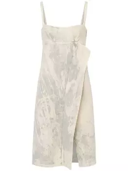 MOSCHINO JEANS джинсовое платье с оборками, нейтральный цвет