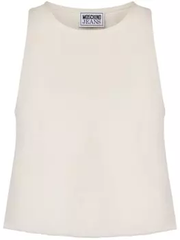 MOSCHINO JEANS джинсовый топ без рукавов, белый