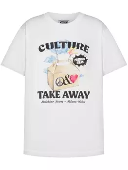 MOSCHINO JEANS футболка с графичным принтом, белый