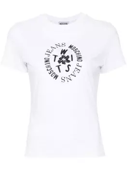 MOSCHINO JEANS футболка с логотипом, белый