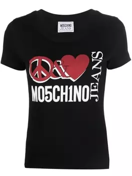 MOSCHINO JEANS футболка с логотипом, черный