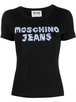 MOSCHINO JEANS футболка с логотипом, черный