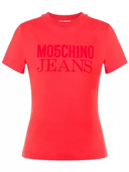 MOSCHINO JEANS футболка с логотипом, красный