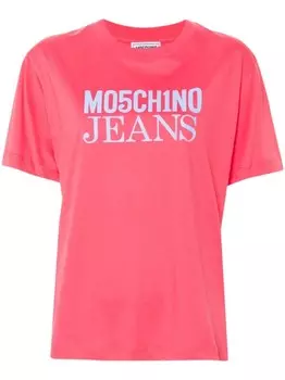 MOSCHINO JEANS футболка с логотипом, розовый