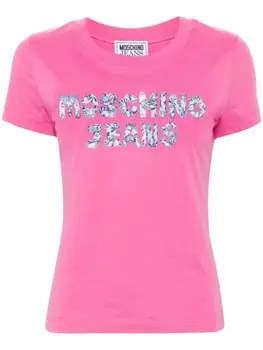 MOSCHINO JEANS футболка с логотипом, розовый