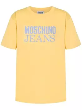MOSCHINO JEANS футболка с логотипом, желтый