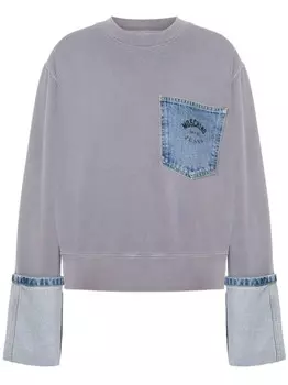 MOSCHINO JEANS хлопковая толстовка, серый