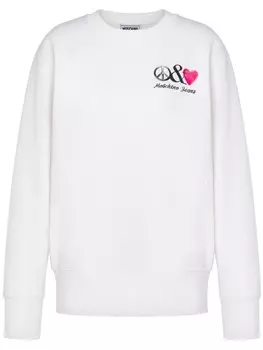 MOSCHINO JEANS худи с графичным принтом, белый