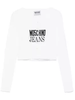 MOSCHINO JEANS кардиган с жаккардовым логотипом, белый