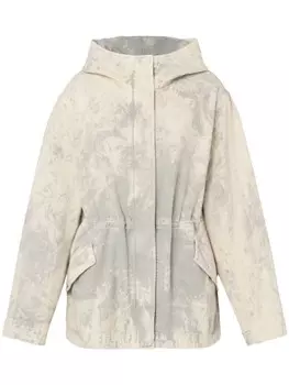 MOSCHINO JEANS куртка с капюшоном и принтом тай-дай, белый