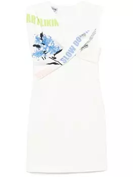 MOSCHINO JEANS мини-платье без рукавов, белый