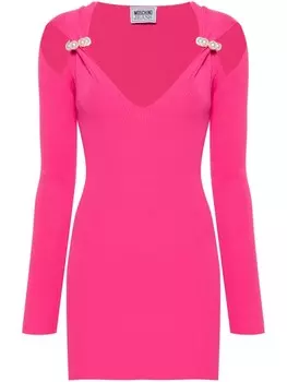 MOSCHINO JEANS мини-платье с отделкой из искусственного жемчуга, розовый