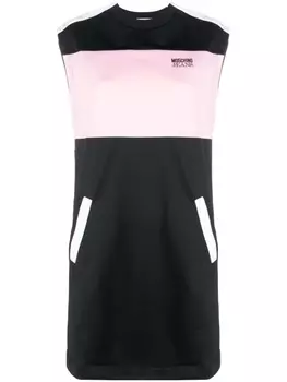MOSCHINO JEANS платье без рукавов с отделкой в полоску, черный
