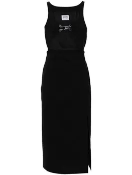 MOSCHINO JEANS платье миди с декоративными крючками, черный