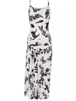 MOSCHINO JEANS платье миди с графичным принтом, белый