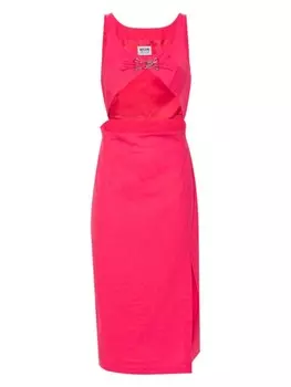 MOSCHINO JEANS платье миди с вырезами, розовый