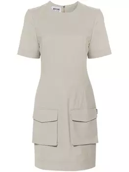 MOSCHINO JEANS платье мини с карманами карго, серый