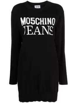 MOSCHINO JEANS платье мини с логотипом, черный
