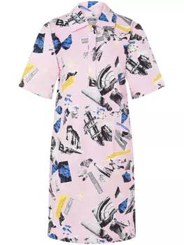 MOSCHINO JEANS платье мини с принтом, розовый