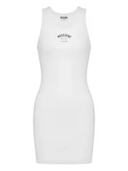 MOSCHINO JEANS платье мини в рубчик, белый