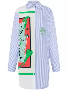 MOSCHINO JEANS платье-рубашка в технике пэчворк, синий