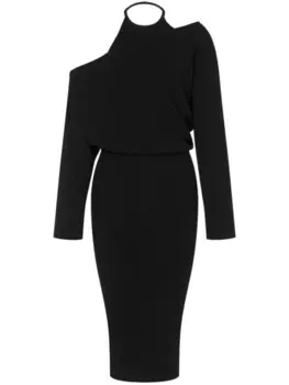 MOSCHINO JEANS платье с асимметричным воротником, черный