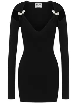 MOSCHINO JEANS платье с искусственным жемчугом, черный