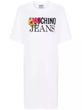 MOSCHINO JEANS платье с логотипом, белый
