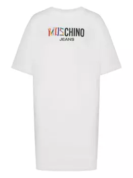 MOSCHINO JEANS платье с логотипом, белый