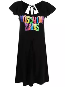 MOSCHINO JEANS платье с открытой спиной и логотипом, черный
