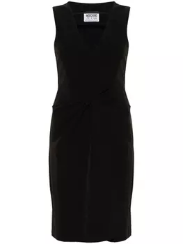 MOSCHINO JEANS платье с V-образным вырезом и сборками, черный