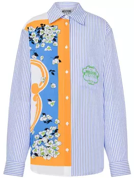 MOSCHINO JEANS рубашка в технике пэчворк, синий