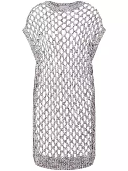 MOSCHINO JEANS сетчатое платье мини, серый