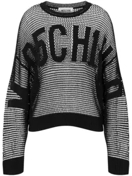 MOSCHINO JEANS свитер с жаккардовым логотипом, черный