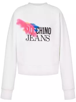 MOSCHINO JEANS толстовка с логотипом, белый