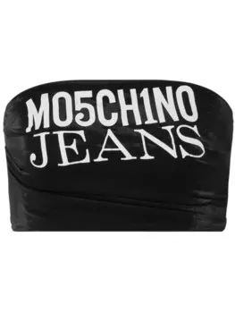 MOSCHINO JEANS топ-бандо с логотипом, черный